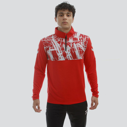 T-shirt Hml 1/2 Zip Nextgeneration - Rouge Tee-shirts HommeT204565-3061