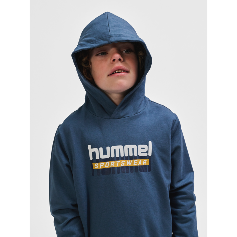Sweatshirt à capuche enfant Hmltukas Hoodie Huckleberry - Bleu Sweatshirts 226351-7050