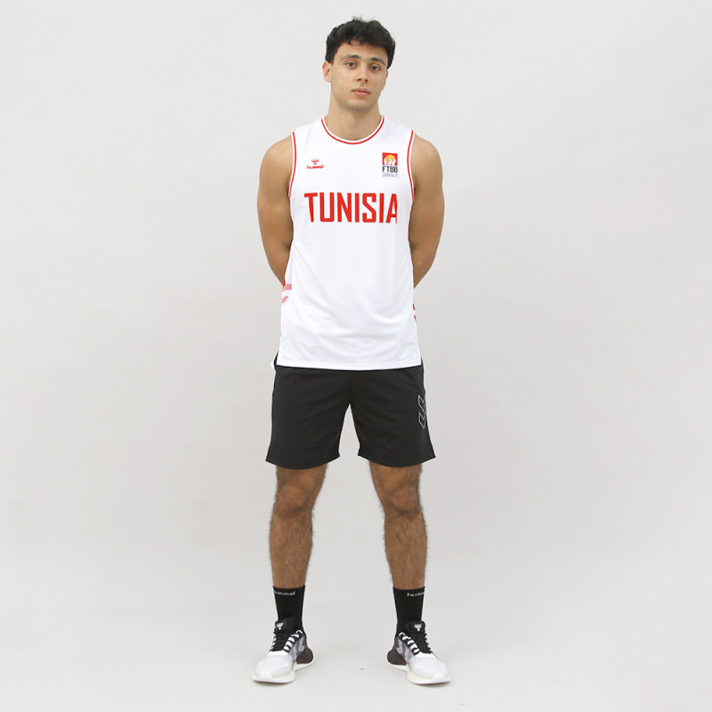 Maillot Officiel Équipe Nationale de Basket - Blanc Tee-shirts HommeT0165-9003