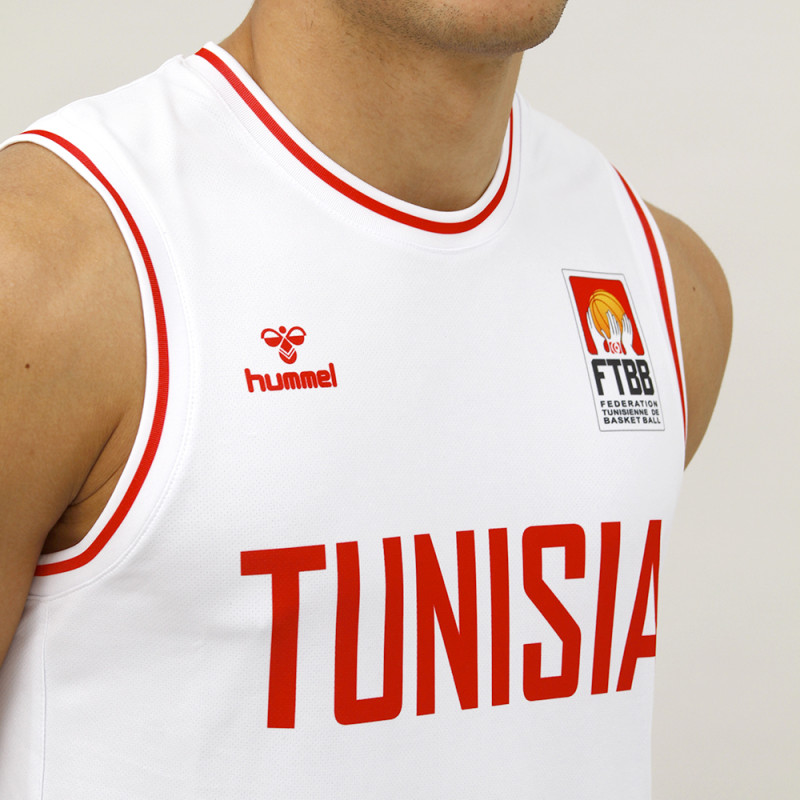 Maillot Officiel Équipe Nationale de Basket - Blanc Tee-shirts HommeT0165-9003