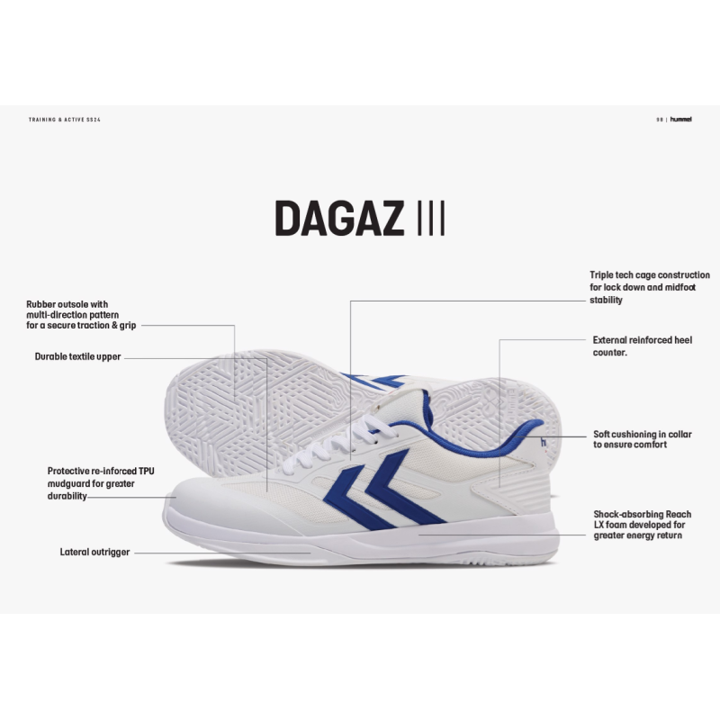 Chaussures training Dagaz III - Blanc/Bleu Handball223133-9109