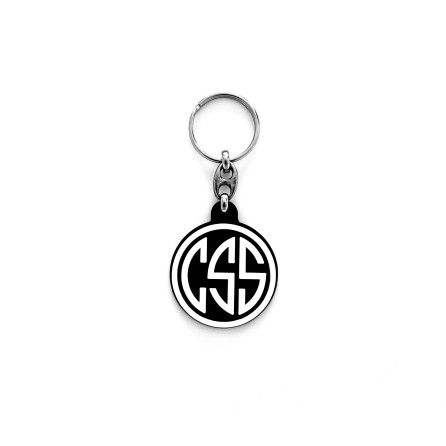 Porte Cles Css Gomme Rond - Noir/Blanc Accessoires CSST0318 CSS-GOMME