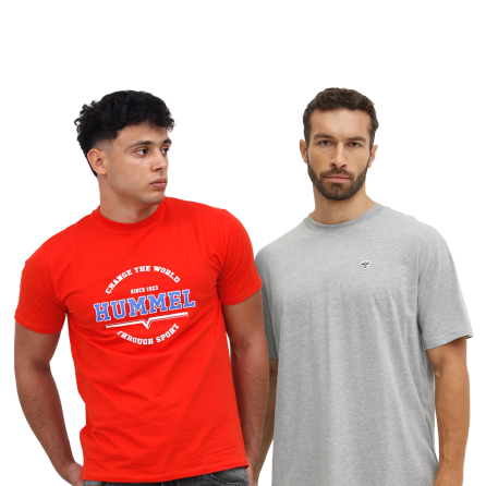 Pack 2 Tshirts coton - Gris/Rouge Tee-shirts HommePCK106-3006