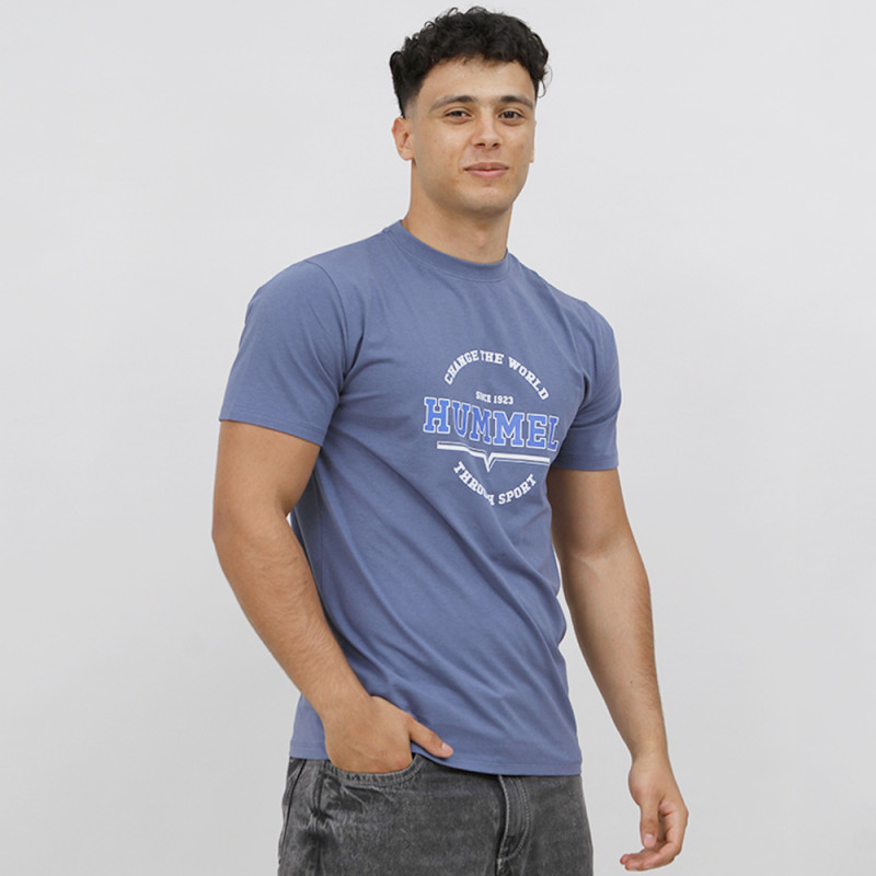 T-shirt Hml Asher Tee - Bleu Tee-shirts HommeT219950-7045