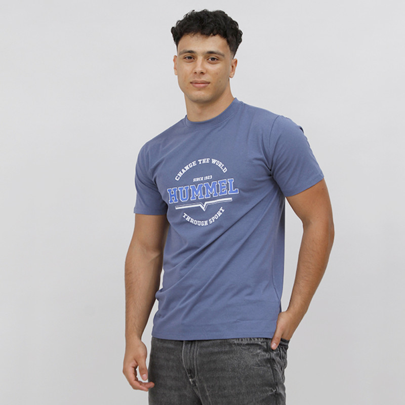 T-shirt Hml Asher Tee - Bleu Tee-shirts HommeT219950-7045