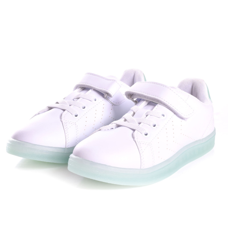 Basket enfant HMLTAEGU JR - Blanc/vert chaussures 212701-9049